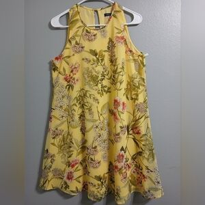 Floral Yellow Sleeveless Dress